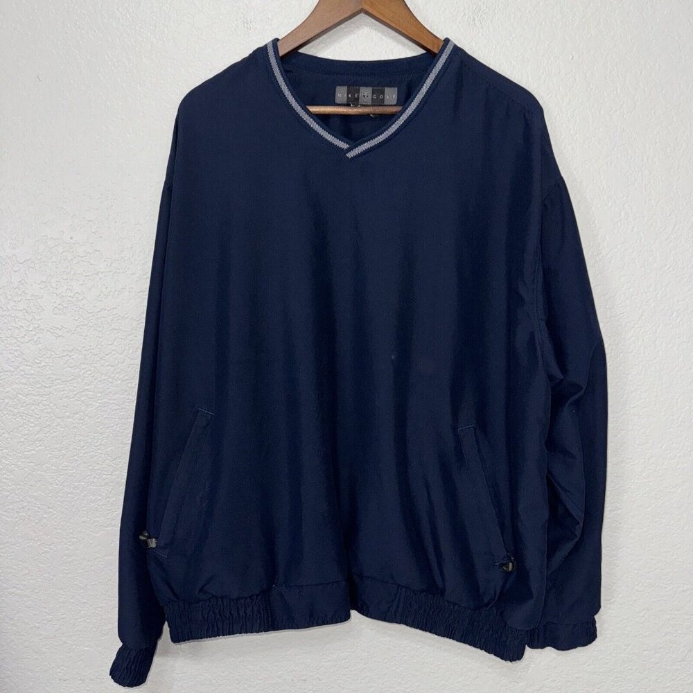 Nike Golf Pullover Mens XL Soft windbreaker Polyester v-neck‎ Tennis Preppy